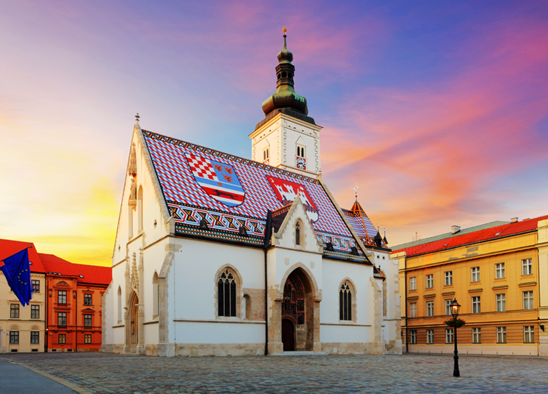 Hauptstadt von Kroatien St.-Markus-Kirche in Zagreb 